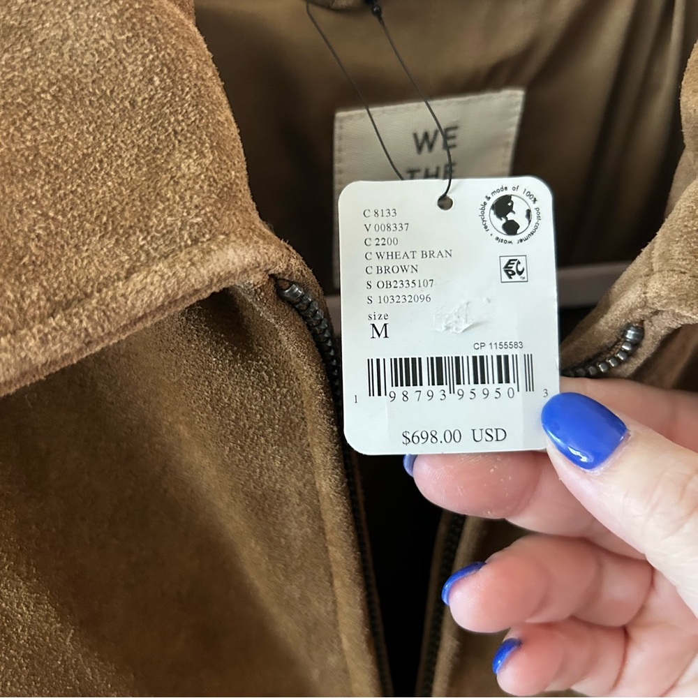 NWT Free People Rosie Suede Jacket Wheat Bran Brown - Picture 4 of 5